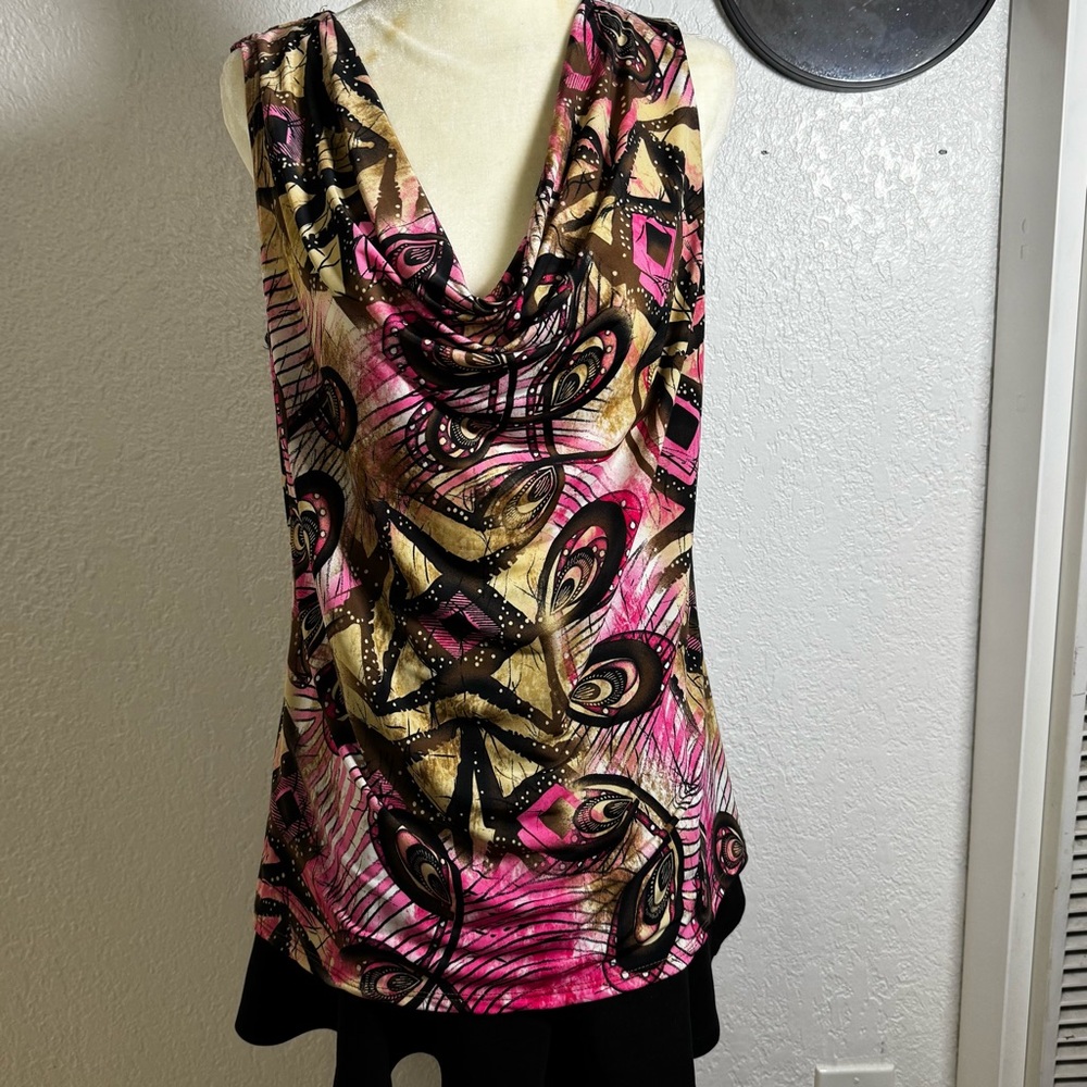 Ford Pink and Black Abstract Women's Blouse